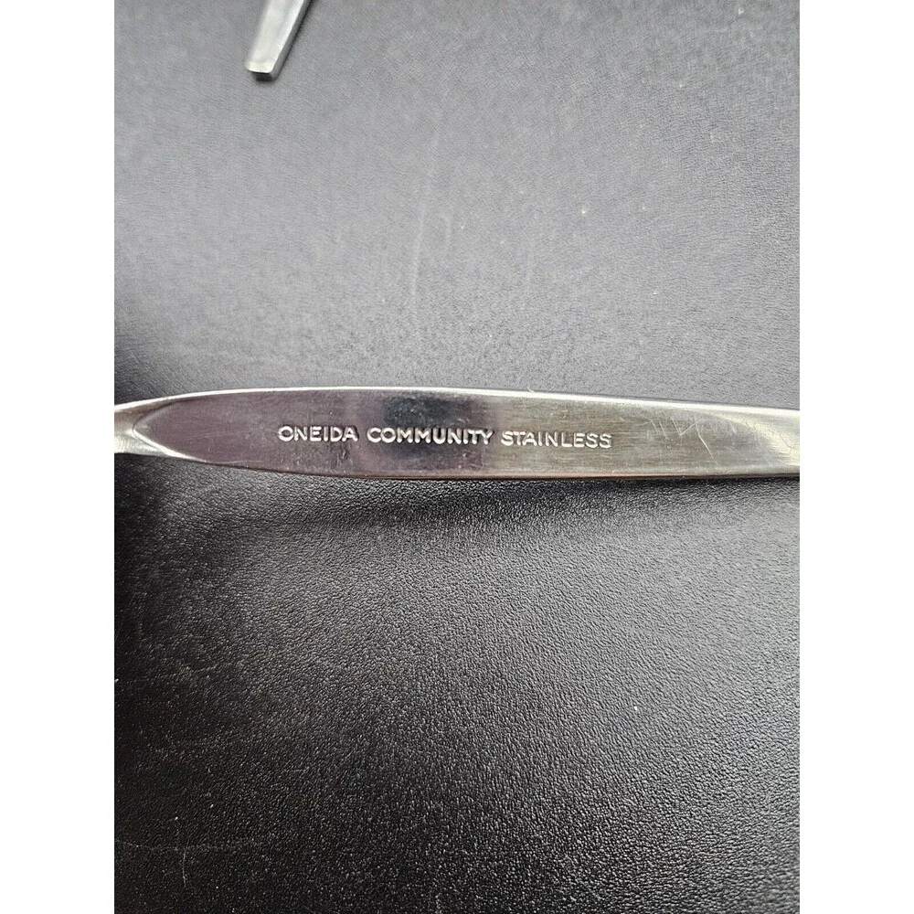 Oneida Community Satinique Older Style Fruit Melon Spoons Stainless Set Of 6